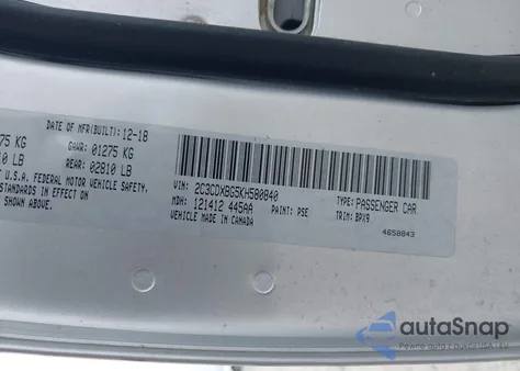 2019 Dodge Charger Sxt Rwd z USA, uszkodzony, nr VIN 2C3CDXBG5KH580840